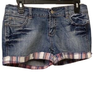 ALLEN B By Allen Schwartz Cuff Denim Shorts Womens Size 6 Low Rise